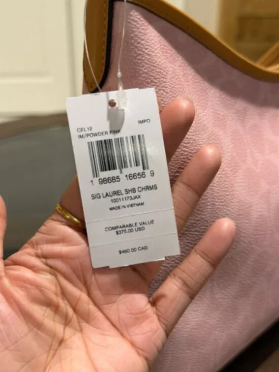 NWT Coach Gold/Powder Pink Laurel Shoulder Bag With Charms CEL12 - Picture 4 of 4